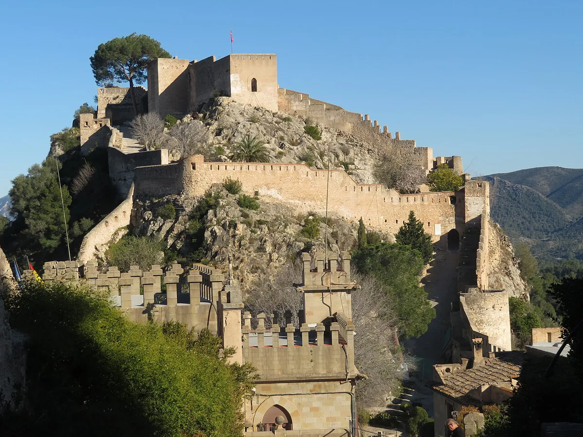 Medieval hilltop castle overlooking the town of Xàtiva near Valencia — 2