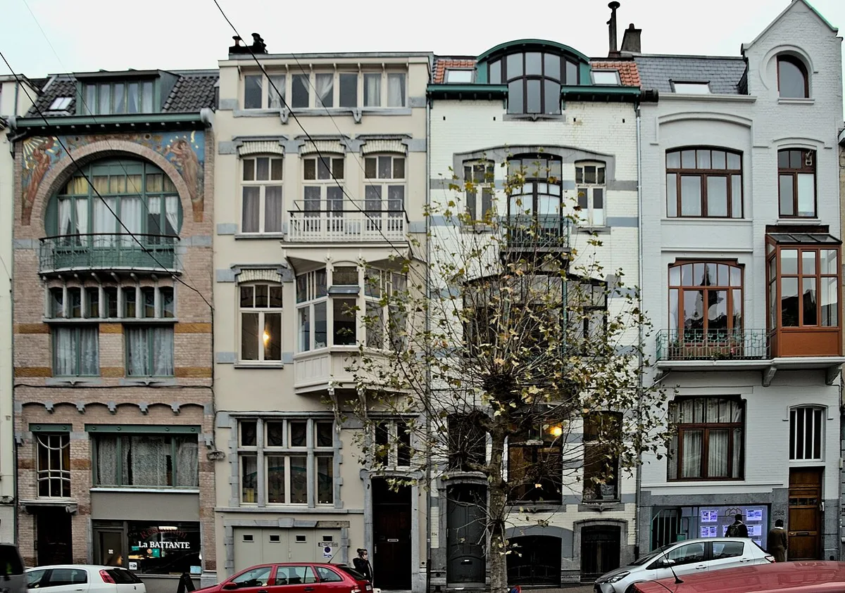 Rooftops and church spires over the Marolles district seen from Place Poelaert in Brussels — 1