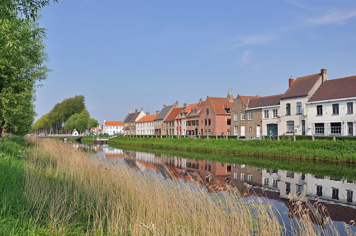 Historic windmill beside the Damse Vaart canal in Damme, near Bruges — 1