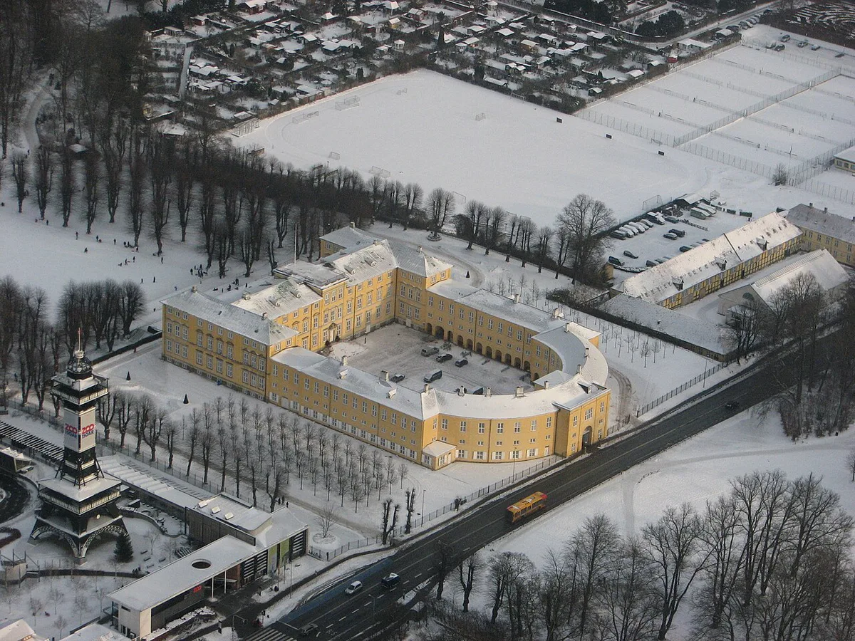 Canals and formal gardens at Frederiksberg Gardens beneath Frederiksberg Palace in Copenhagen — 1