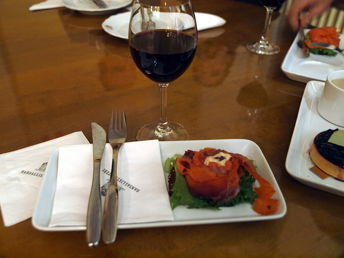 Salmon on rye bread at Finnish National Theatre — 1