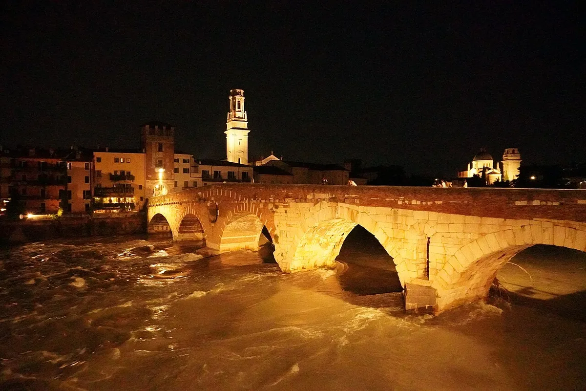 View over Verona's terracotta rooftops and the Adige River from the Castel San Pietro viewpoint — 2
