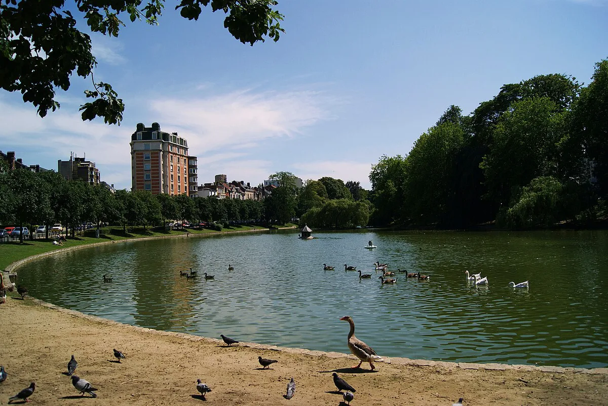 The Art Deco Flagey building beside the Etangs d'Ixelles ponds in Brussels — 1