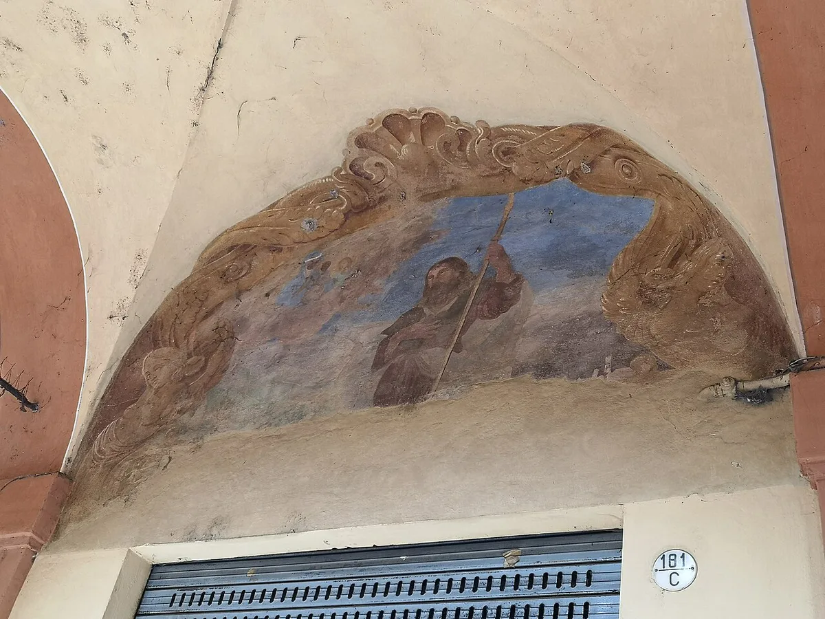 Long covered portico stretching uphill toward the Sanctuary of San Luca above Bologna — 1