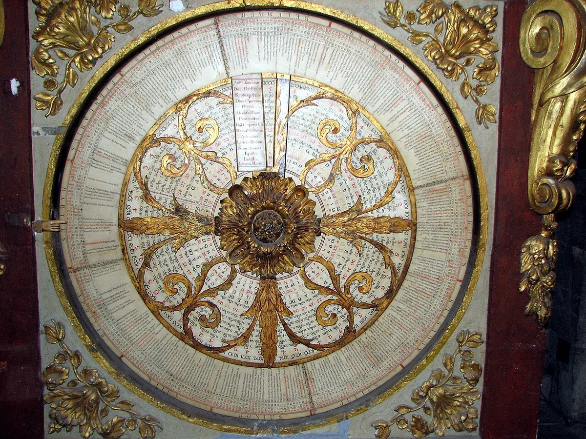 The Gothic astronomical clock inside Cathédrale Saint-Jean in Vieux Lyon — 2