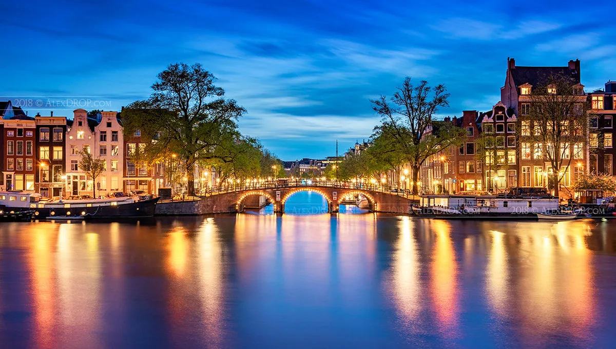 Iconic Canal Ring in Amsterdam, the Netherlands